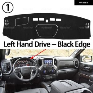 シボレー シルバラード GMC シエラ HD 1500 2500 3500 2019-23 インテリア ダッシュボード カバー パッド サンプロテクション パッド UVカットマット - Left Hand Black
