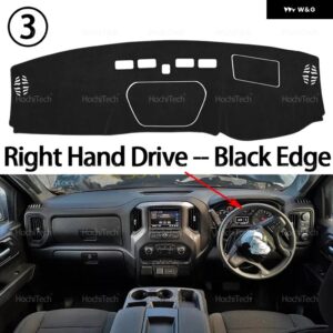 シボレー シルバラード GMC シエラ HD 1500 2500 3500 2019-23 インテリア ダッシュボード カバー パッド サンプロテクション パッド UVカットマット - Right Hand Black