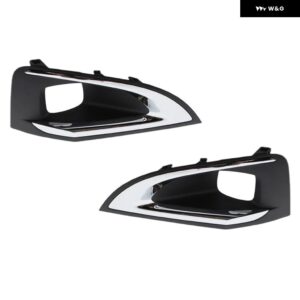 フロント バンパー フォグライト カバー グリル フォグランプ グリル トリム フレーム プジョー 3008 P84 2016 - 19 9817136777 1806095X - 1 Left and 1 Right