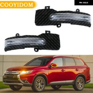 車用バックミラー サイドミラー 三菱 アウトランダー 2013 - 18 ランサー 2016 LED ウィンカーライト ランプ - 1pair
