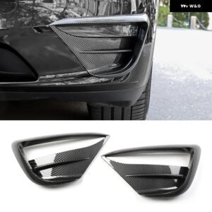 テスラ モデルY 2016-2022 2個 車用フロント フォグランプ スポイラー ウインドナイフ カーボン カバー デコレーション ステッカー アクセサリー - Y Carbon Pattern