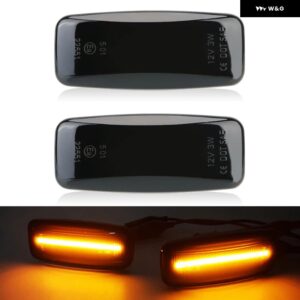 インフィニティ M35 M45 FX35 FX45 QX56 QX60 日産 ティアナ ムラーノ シルフィ LED サイドマーカーランプ アンバー フェンダー ウィンカーライト - Smoked Normal Amber