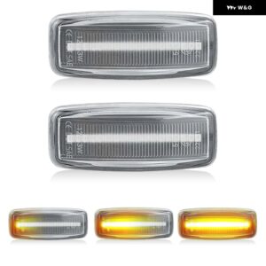 インフィニティ M35 M45 FX35 FX45 QX56 QX60 日産 ティアナ ムラーノ シルフィ LED サイドマーカーランプ アンバー フェンダー ウィンカーライト - Clear Dynamic Amber