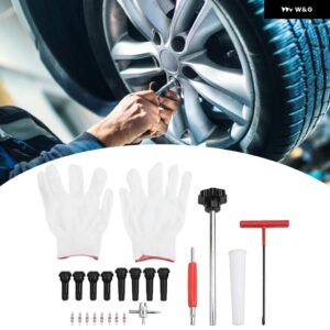 22個クイックチェンジタイヤ バルブ ツールキット には T字型フック 金属 プッシュ ロッド TR413 バルブ コア4個が 車 ATV トラック 用 - black