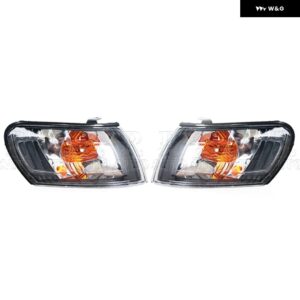 フロントコーナーランプカバー トヨタ カローラ AE100 E100 AE101 1993 - 97 ウィンカーライト バルブ 無 81611-12530 - Black-1Pair