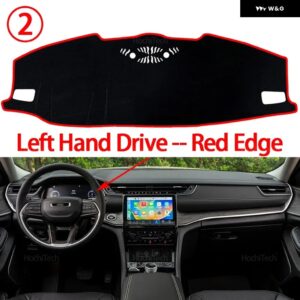 ジープ グランド チェロキー L 2021 - 24 2025 カー ダッシュボード カバー 光を避ける パッド 計器プラットフォームカバー マット カーペット - Left Hand Red Edge
