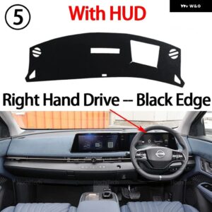 日産 アリア 2023 2024 2025 車用 ダッシュボード カバー 光を避ける パッド 計器プラットフォームカバー マット カーペットアクセサリー - Right Black with HUD