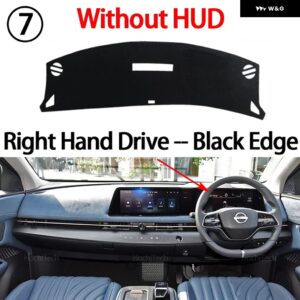 日産 アリア 2023 2024 2025 車用 ダッシュボード カバー 光を避ける パッド 計器プラットフォームカバー マット カーペットアクセサリー - Right Black No HUD