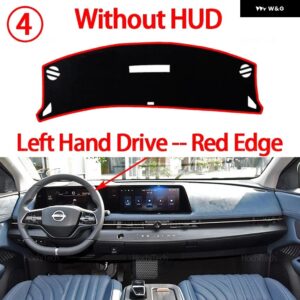 日産 アリア 2023 2024 2025 車用 ダッシュボード カバー 光を避ける パッド 計器プラットフォームカバー マット カーペットアクセサリー - Left Red No HUD