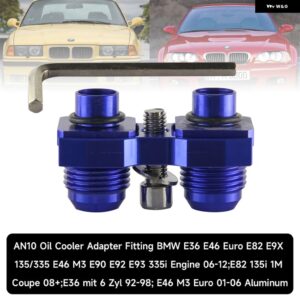 AN10 オイルクーラー アダプター BMW E36 E46 EURO E82 E9X 135/335 E46 M3 E90 E92 335I エンジン 06-12 アルミ ブラック/ブルー - Blue