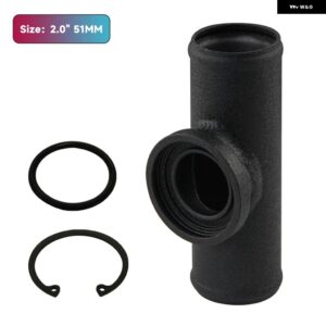 2インチ フランジ アダプター 配管 チューブ パイプ HKS SSQV SQV BOV ブローオフ バルブ ブラック/シルバー - black