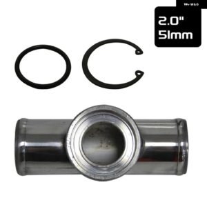 2インチ フランジ アダプター 配管 チューブ パイプ HKS SSQV SQV BOV ブローオフ バルブ ブラック/シルバー - Silver