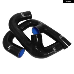 ツインインタークーラー VW ゴルフ R GTI 2.0T MK7 2015-2021 アウディ S3 8V 用 ブラック/ブルー/レッド シリコンホース - black