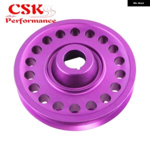 レーシング 軽量アルミ クランクシャフト プーリー 93-01 ホンダ プレリュード H22 VTEC パープル/グレー - Purple