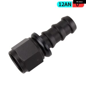 AN4/AN6/AN8/AN10/AN12 ストレート 0/45/90/180 度メス型スイベル プッシュ ロック ホースエンド フィッティング オイル燃料 ホースエンド アダプター - AN12 0 degree