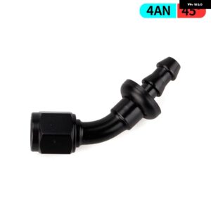 AN4/AN6/AN8/AN10/AN12 ストレート 0/45/90/180 度メス型スイベル プッシュ ロック ホースエンド フィッティング オイル燃料 ホースエンド アダプター - AN4 45 degree