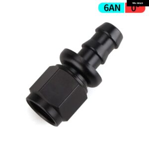 AN4/AN6/AN8/AN10/AN12 ストレート 0/45/90/180 度メス型スイベル プッシュ ロック ホースエンド フィッティング オイル燃料 ホースエンド アダプター - AN6 0 degree