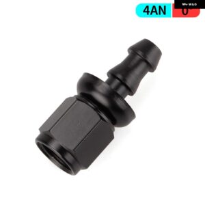 AN4/AN6/AN8/AN10/AN12 ストレート 0/45/90/180 度メス型スイベル プッシュ ロック ホースエンド フィッティング オイル燃料 ホースエンド アダプター - AN4 0 degree