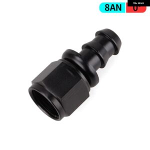 AN4/AN6/AN8/AN10/AN12 ストレート 0/45/90/180 度メス型スイベル プッシュ ロック ホースエンド フィッティング オイル燃料 ホースエンド アダプター - AN8 0 degree