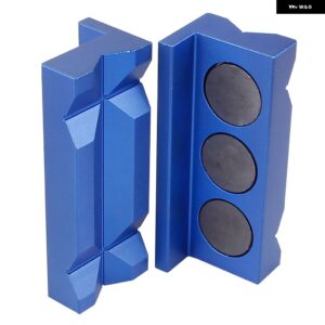 アルミ 合金 ラインセパレーターバイスジョー インサート マグネット付きANフィッティング ブラック RS-EM1043 - Blue