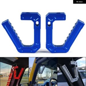 アルミ製 フロントグラブハンドル グリップ バー ジープ JK ラングラー 07-18 スポーツ サハラ ルビコン 2/4ドア ペア BX102108 - blue