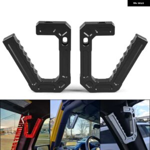 アルミ製 フロントグラブハンドル グリップ バー ジープ JK ラングラー 07-18 スポーツ サハラ ルビコン 2/4ドア ペア BX102108 - black