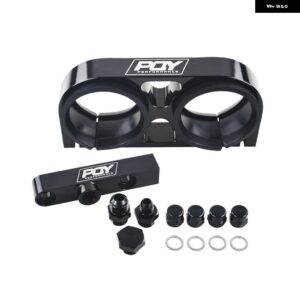 ツイン燃料 ポンプ ブラケット ビレット アルミ アセンブリ アウトレット マニホールド ブラック 044 燃料 ポンプ PQY VR-LD2642-QY - Black PQY logo