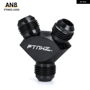 VR 3ウェイ AN6 AN8 AN10 アルミ Yブロック アダプター 継手 アダプター ブラック Y型 オイル パイプ ジョイント - AN8-AN8-AN83
