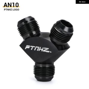 VR 3ウェイ AN6 AN8 AN10 アルミ Yブロック アダプター 継手 アダプター ブラック Y型 オイル パイプ ジョイント - AN10-AN10-AN104