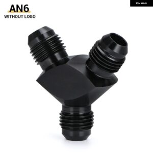 VR 3ウェイ AN6 AN8 AN10 アルミ Yブロック アダプター 継手 アダプター ブラック Y型 オイル パイプ ジョイント - AN6-AN6-AN6