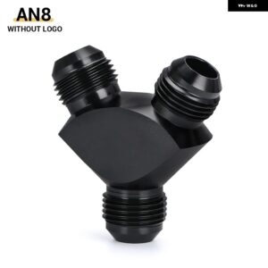VR 3ウェイ AN6 AN8 AN10 アルミ Yブロック アダプター 継手 アダプター ブラック Y型 オイル パイプ ジョイント - AN8-AN8-AN8