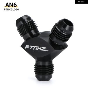 VR 3ウェイ AN6 AN8 AN10 アルミ Yブロック アダプター 継手 アダプター ブラック Y型 オイル パイプ ジョイント - AN6-AN6-AN62
