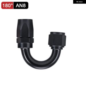 汎用 AN4 AN6 AN8 AN10 AN12 AN16 ストレート 45 90 120 180 度 オイル燃料 スイベルホース エンドフィッティング オイル ホースエンド アダプター キット - 180 Degre AN8