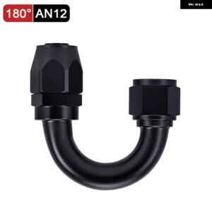 汎用 AN4 AN6 AN8 AN10 AN12 AN16 ストレート 45 90 120 180 度 オイル燃料 スイベルホース エンドフィッティング オイル ホースエンド アダプター キット - 180 Degre AN12