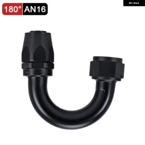 汎用 AN4 AN6 AN8 AN10 AN12 AN16 ストレート 45 90 120 180 度 オイル燃料 スイベルホース エンドフィッティング オイル ホースエンド アダプター キット - 180 Degre AN16