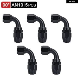5個 AN4 AN6 AN8 AN10 ストレート 45 90 180度 オイル燃料 スイベルホース エンドフィッティング オイル ホースエンド アダプター キット 供給 - AN10 90 Degree Black