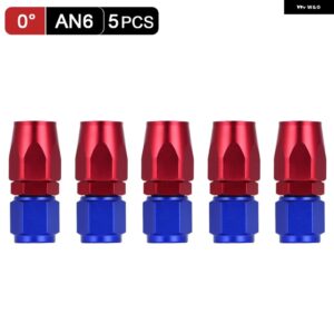 5個 AN4 AN6 AN8 AN10 ストレート 45 90 180度 オイル燃料 スイベルホース エンドフィッティング オイル ホースエンド アダプター キット 供給 - AN6 Straight Red