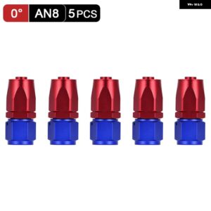 5個 AN4 AN6 AN8 AN10 ストレート 45 90 180度 オイル燃料 スイベルホース エンドフィッティング オイル ホースエンド アダプター キット 供給 - AN8 Straight Red