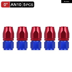 5個 AN4 AN6 AN8 AN10 ストレート 45 90 180度 オイル燃料 スイベルホース エンドフィッティング オイル ホースエンド アダプター キット 供給 - AN10 Straight Red