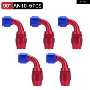 5個 AN4 AN6 AN8 AN10 ストレート 45 90 180度 オイル燃料 スイベルホース エンドフィッティング オイル ホースエンド アダプター キット 供給 - AN10 90 Degree Red