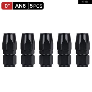 5個 AN4 AN6 AN8 AN10 ストレート 45 90 180度 オイル燃料 スイベルホース エンドフィッティング オイル ホースエンド アダプター キット 供給 - AN6 Straight Black