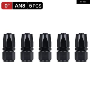 5個 AN4 AN6 AN8 AN10 ストレート 45 90 180度 オイル燃料 スイベルホース エンドフィッティング オイル ホースエンド アダプター キット 供給 - AN8 Straight Black