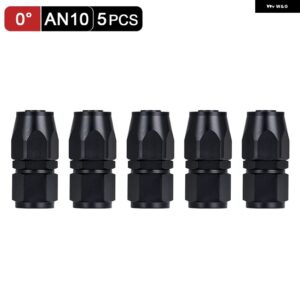 5個 AN4 AN6 AN8 AN10 ストレート 45 90 180度 オイル燃料 スイベルホース エンドフィッティング オイル ホースエンド アダプター キット 供給 - AN10 Straight Black