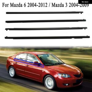 車窓用ウェザーストリップシールベルト トリム シーリングストリップ マツダ6 2004-2012 マツダ3 2004-2009 ゴム製 アウター ウィンドウガラスシール - For Mazda 3