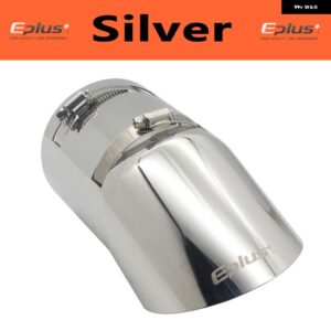 カー スタイリング マフラー排気テールスロート パイプ チップ 汎用 ステンレス 大径96MMオートマフラー - Silver