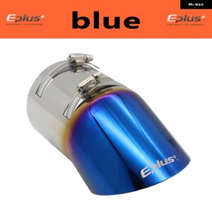 カー スタイリング マフラー排気テールスロート パイプ チップ 汎用 ステンレス 大径96MMオートマフラー - Blue