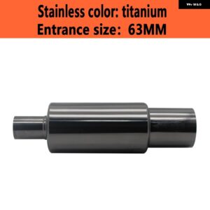 車用モト排気 システム マフラー テール パイプ ストレートタイプ マフラー 汎用 ステンレス 304 51MM 63MM シルバー ブルー - titanium 63MM