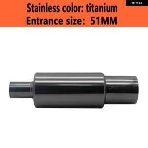 車用モト排気 システム マフラー テール パイプ ストレートタイプ マフラー 汎用 ステンレス 304 51MM 63MM シルバー ブルー - titanium 51MM