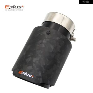 車用 パターン マットカーボン マフラーチップ 排気 システム パイプ マフラー ノズル 汎用 ストレート ステンレス ブラック - 51mm-76mm