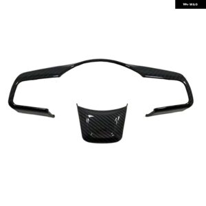 ABS カーボン風 ステアリングホイール 装飾 フレーム トリム カー スタイリング ジャガー XE XF F-PACE 2016 2017 - 2PCS